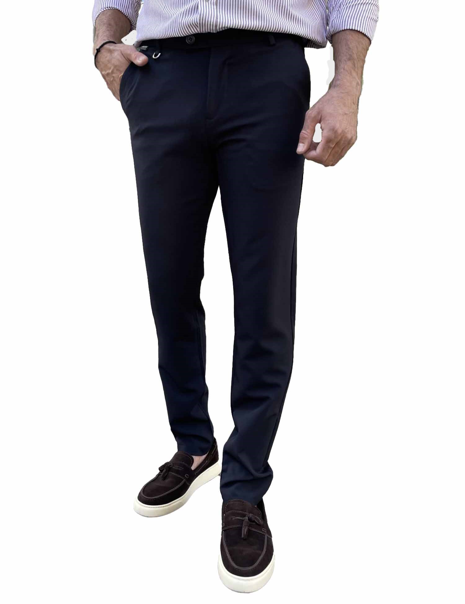 Joggermen ανδρικό μπλε υφασμάτινο παντελόνι 2014B φωτογραφία